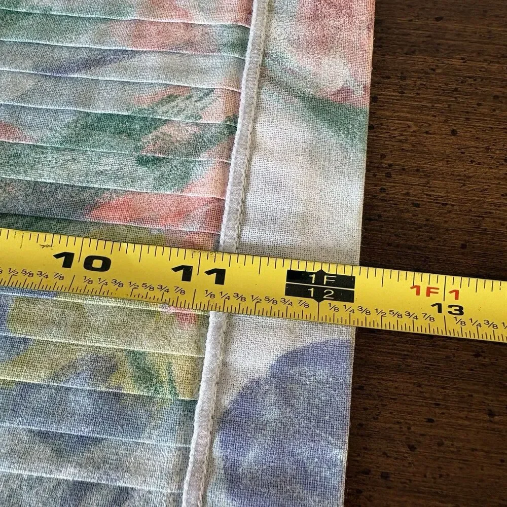 Vintage Pastel Floral Pleated Placemats 80s 90s Decor Cottage Core Shabby Chic